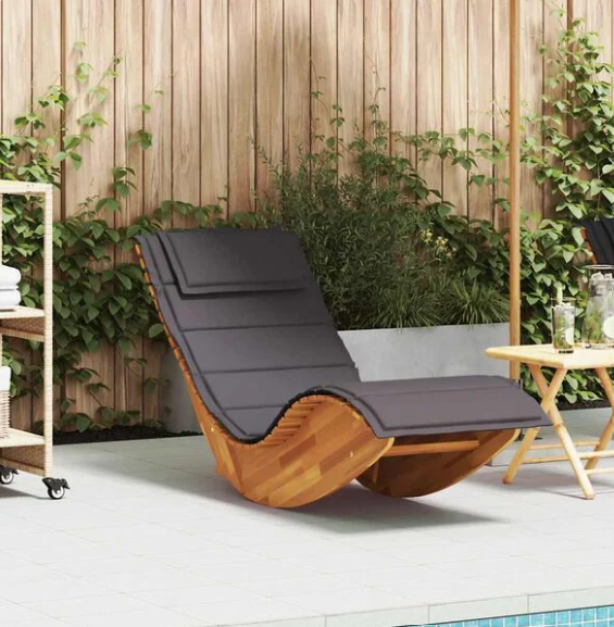 Chaise Longue à Bascule en Bois d'Acacia | Bascova
