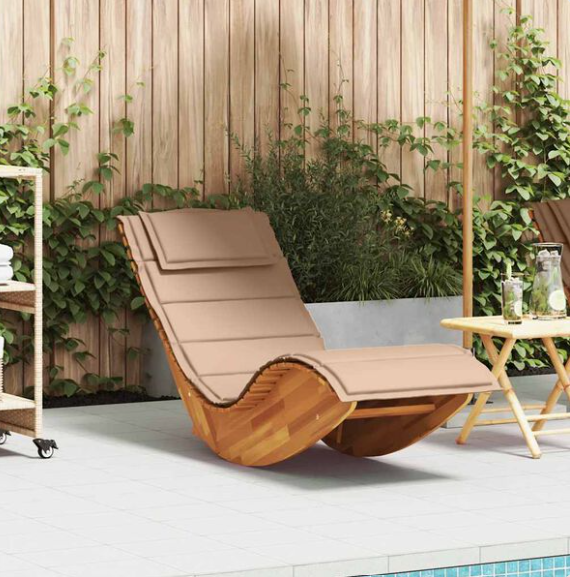 Chaise Longue à Bascule en Bois d'Acacia | Bascova