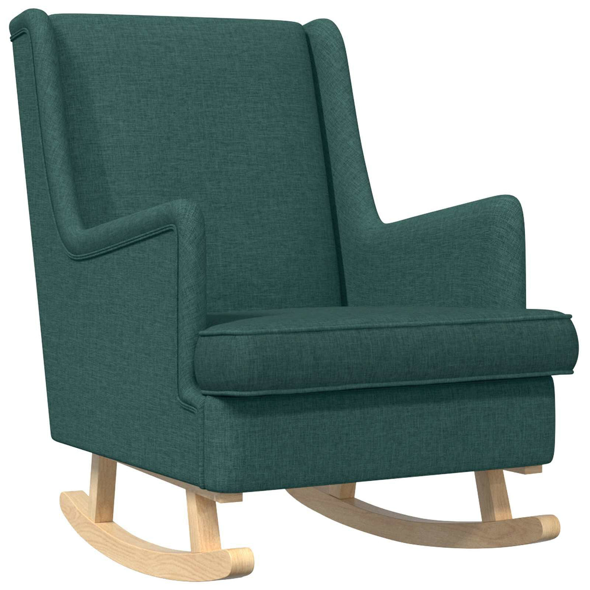 Fauteuil à bascule enveloppant en tissu Bascova vert foncé - vue 1