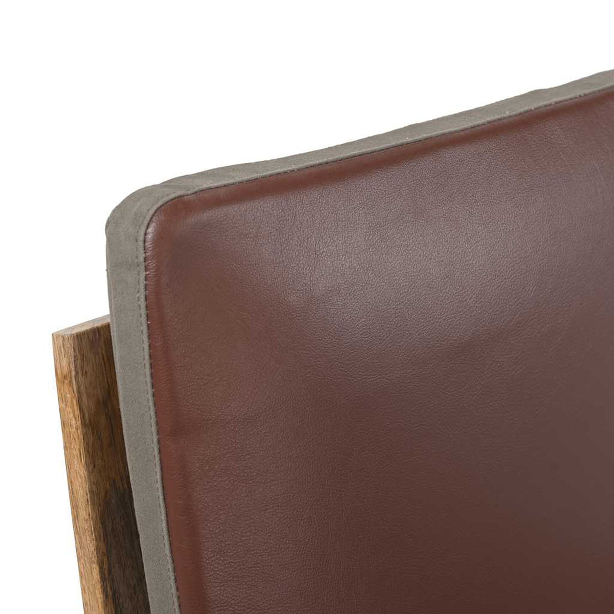 Fauteuil à bascule cuir et bois de manguier Bascova - vue 8