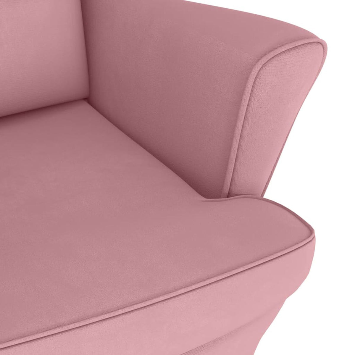 Fauteuil à bascule à oreilles Bascova rose avec repose-pieds - vue 8