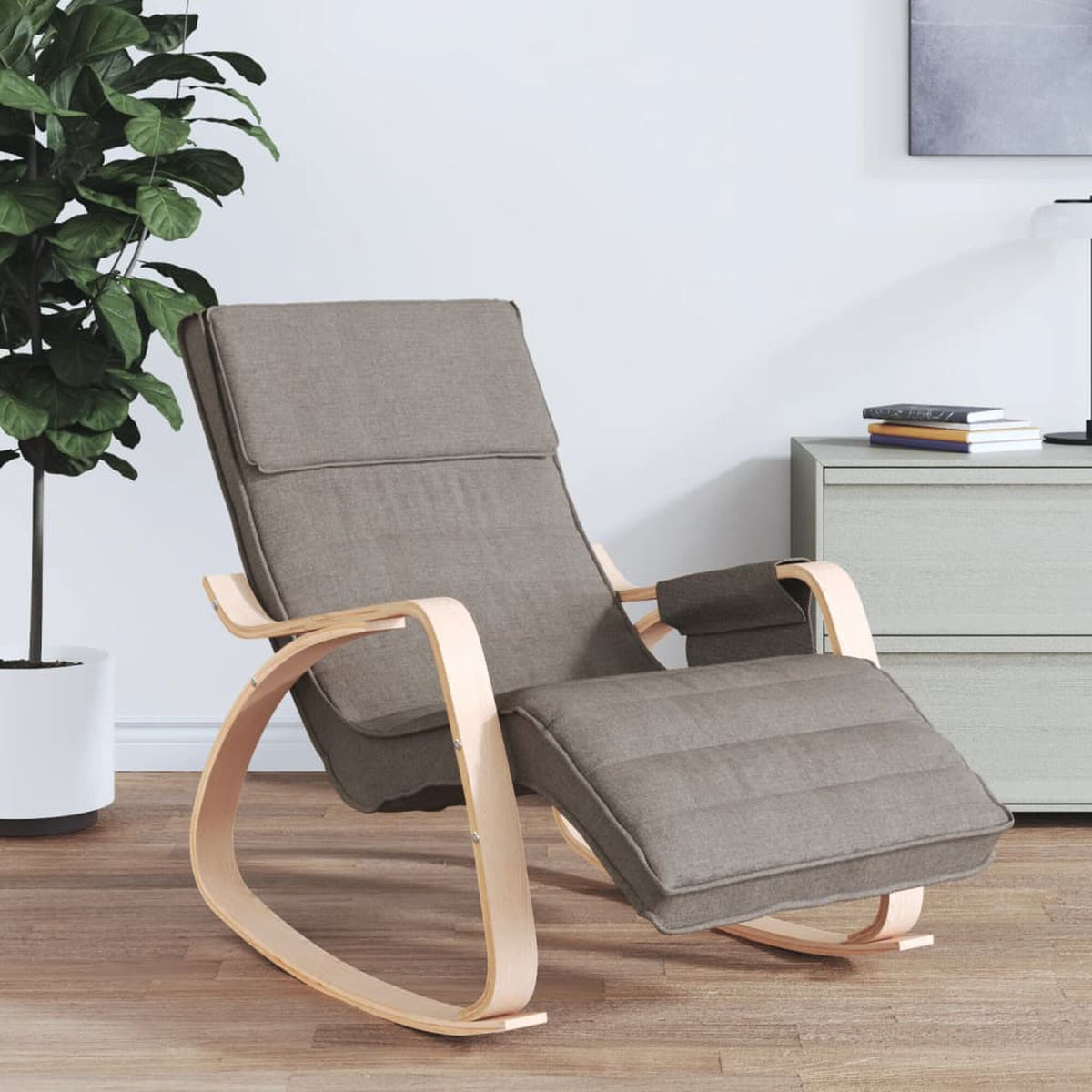 Chaise longue à bascule bois courbé Bascova Taupe - vue 1