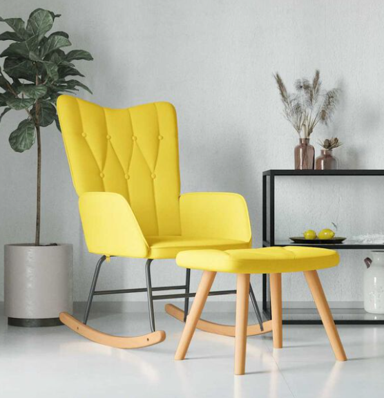 Fauteuil à Bascule Tissu Cannelé — Bascova