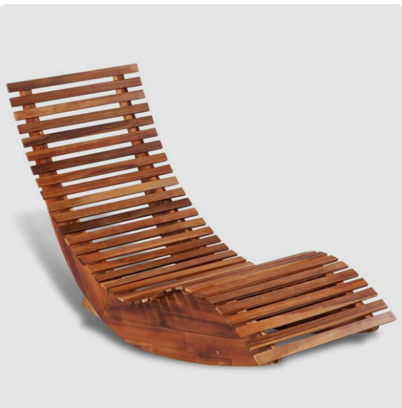 Chaise Longue à Bascule en Bois d'Acacia | Bascova