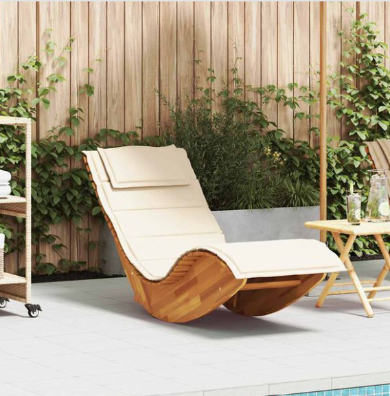 Chaise Longue à Bascule en Bois d'Acacia | Bascova