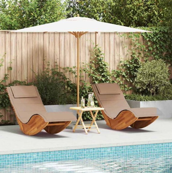 Chaise Longue à Bascule en Bois d'Acacia | Bascova