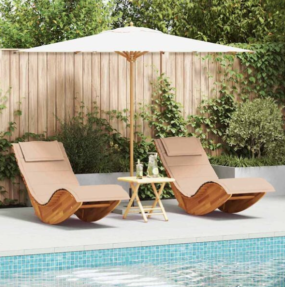 Chaise Longue à Bascule en Bois d'Acacia | Bascova