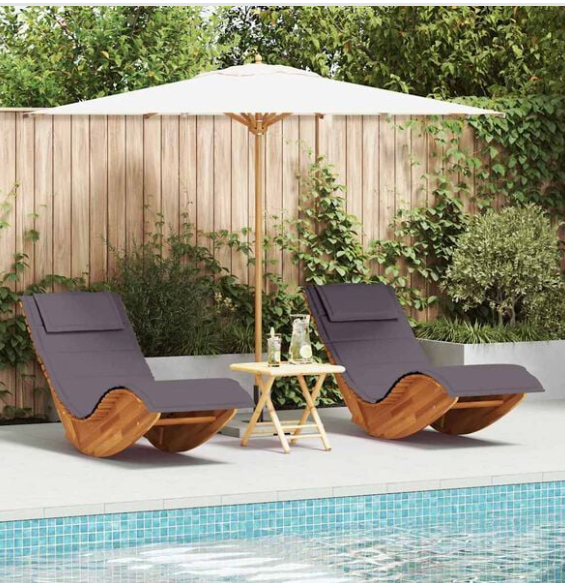Chaise Longue à Bascule en Bois d'Acacia | Bascova