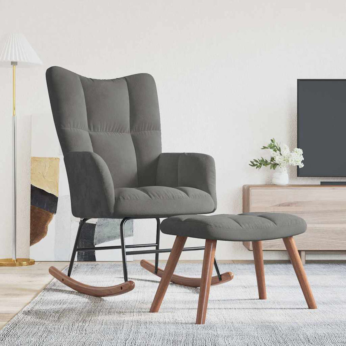 Fauteuil à bascule Bascova Argent avec repose-pieds - vue 3