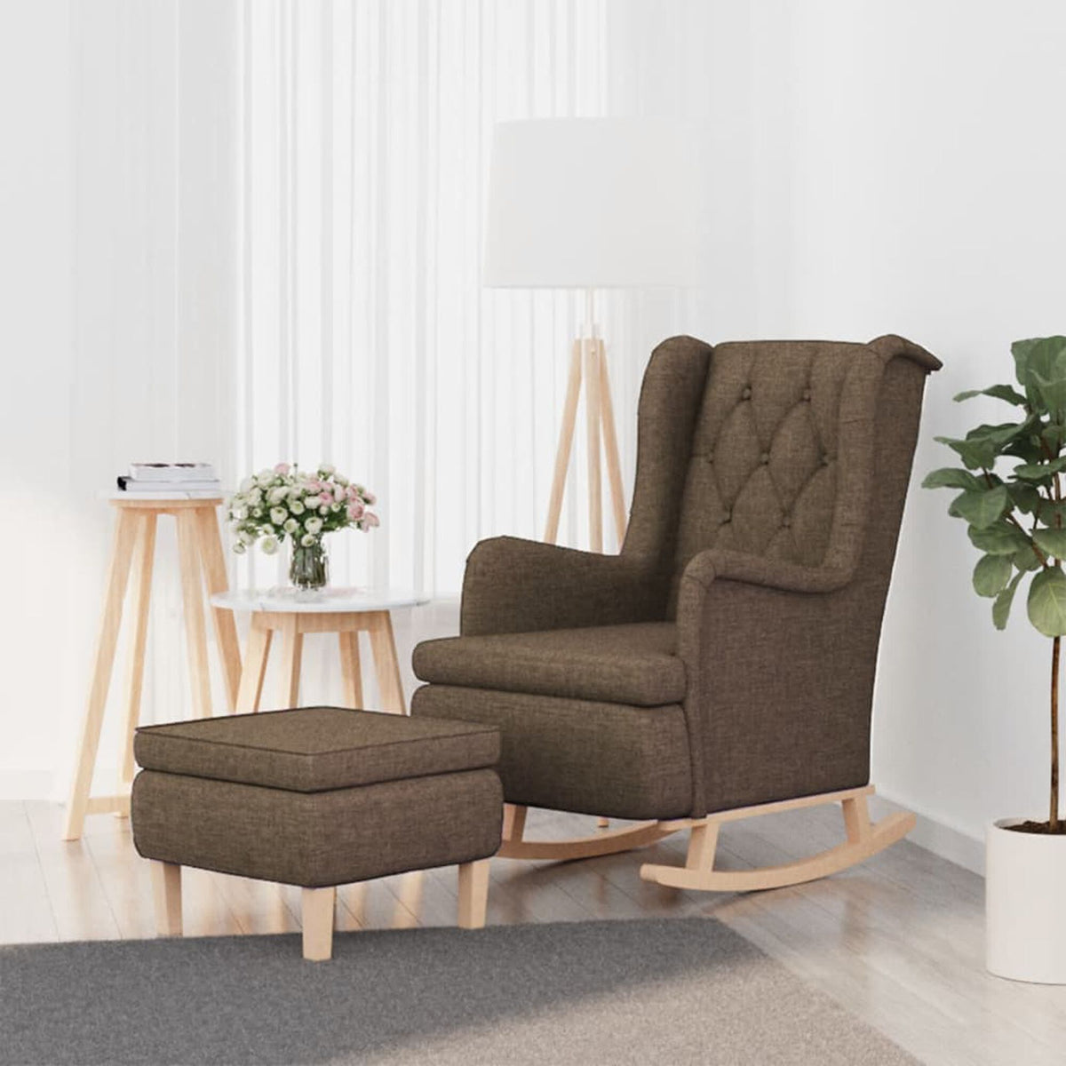 Fauteuil à bascule chesterfield Bascova Marron - vue 1