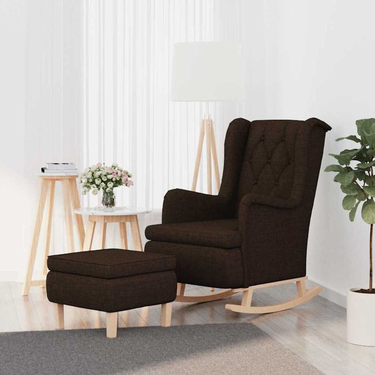 Fauteuil à bascule chesterfield Bascova Marron foncé - vue 1