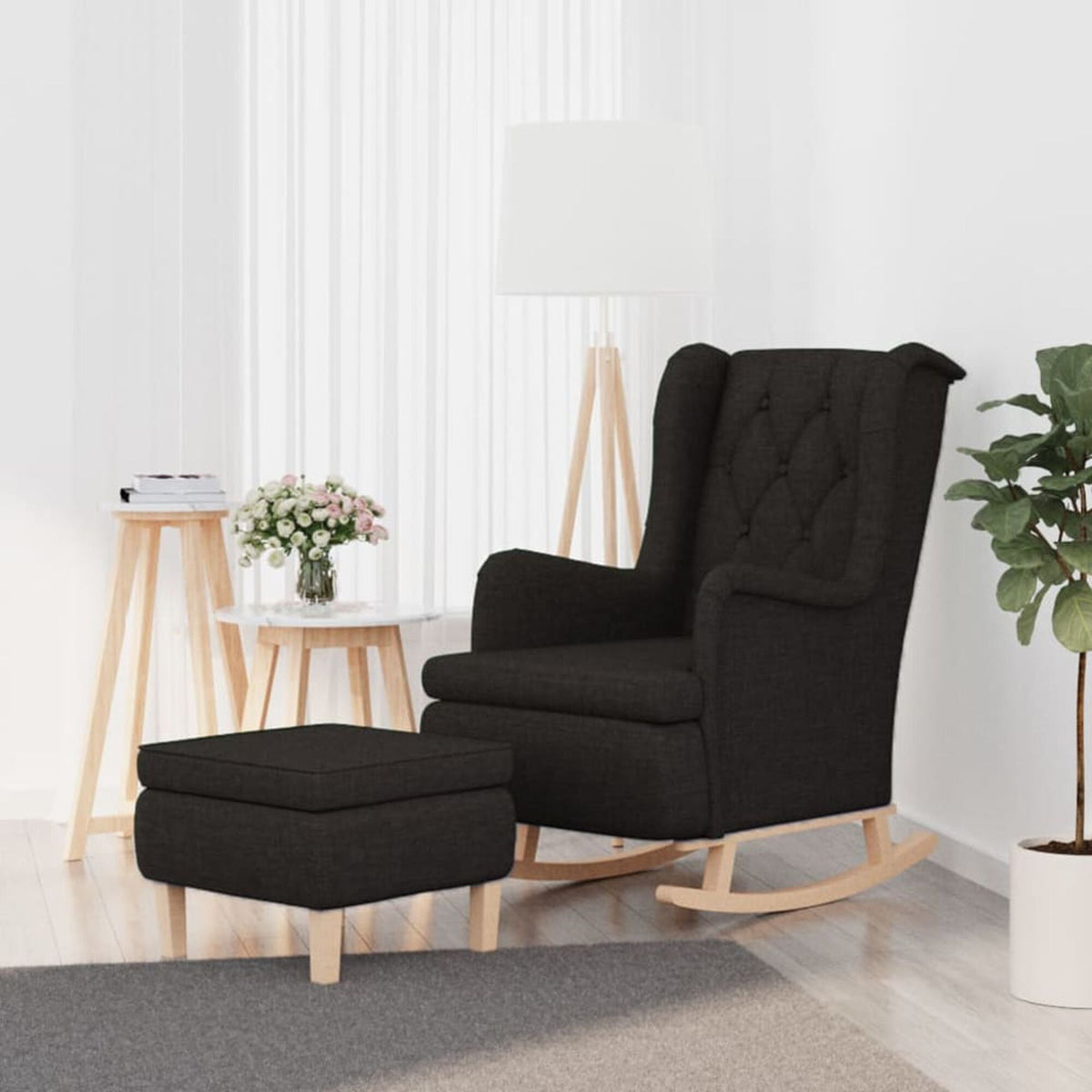 Fauteuil à bascule chesterfield Bascova Noir - vue 1