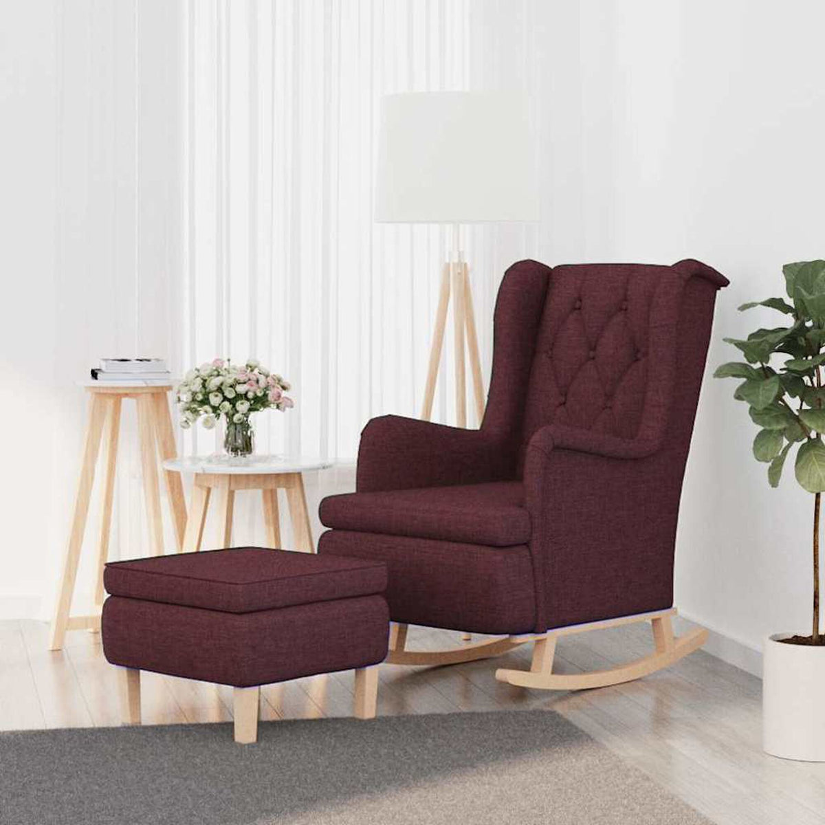 Fauteuil à bascule chesterfield Bascova Violet - vue 1