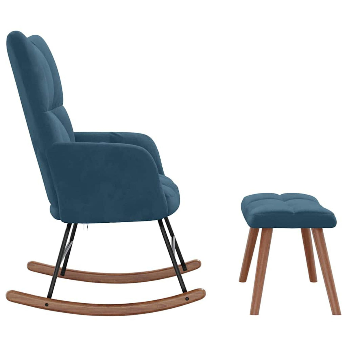 Fauteuil à bascule Bascova Bleu avec repose-pieds - vue 4