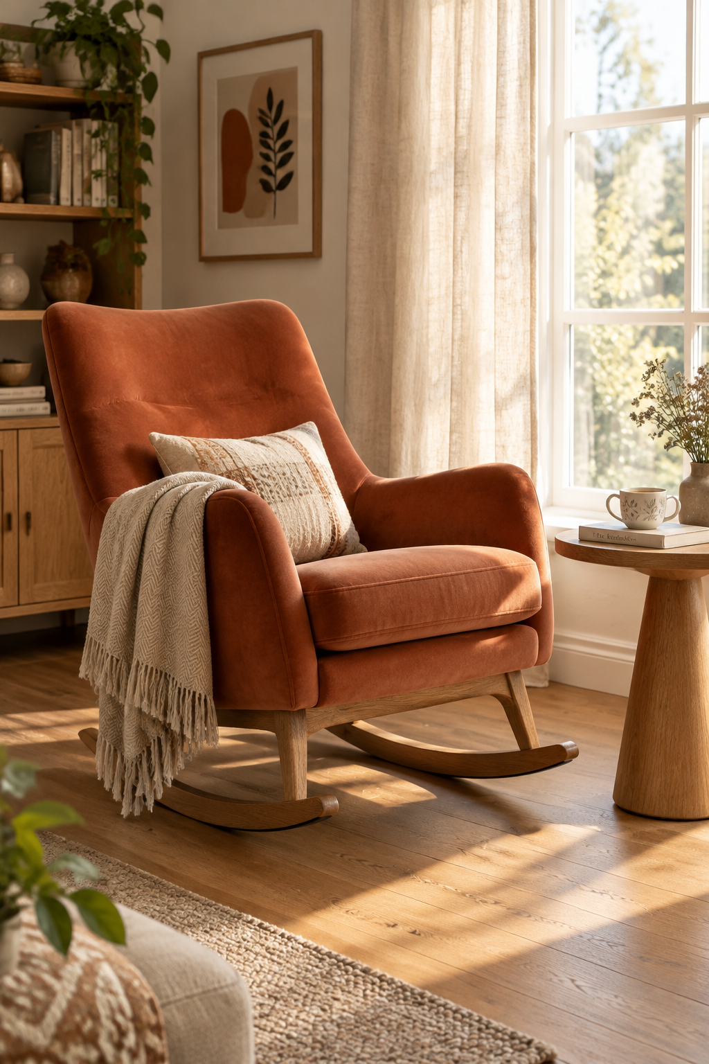 Fauteuil Bascova dans un salon bohème scandinave