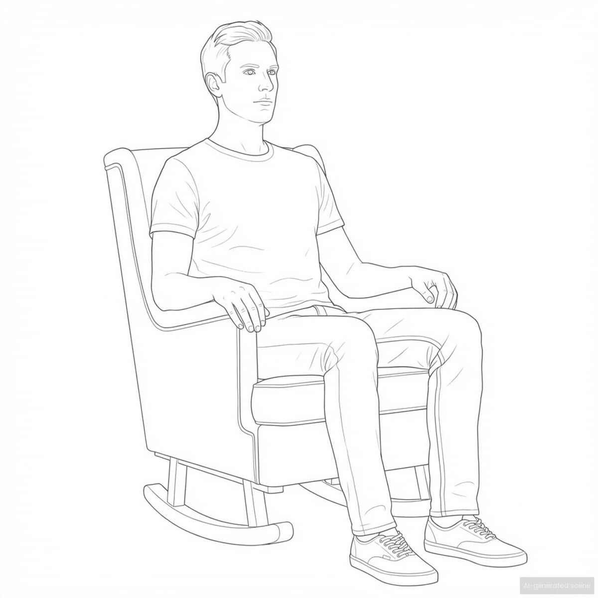 Fauteuil à bascule enveloppant en tissu Bascova vert foncé - vue 11
