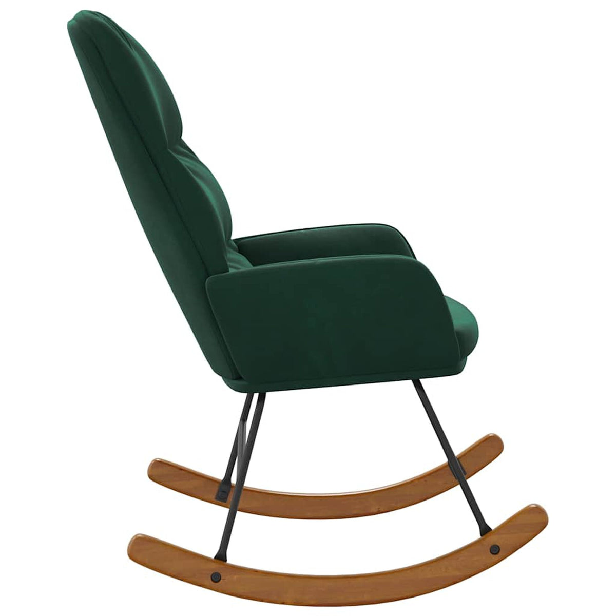 Fauteuil à bascule velours dossier haut Bascova Vert foncé - vue 4