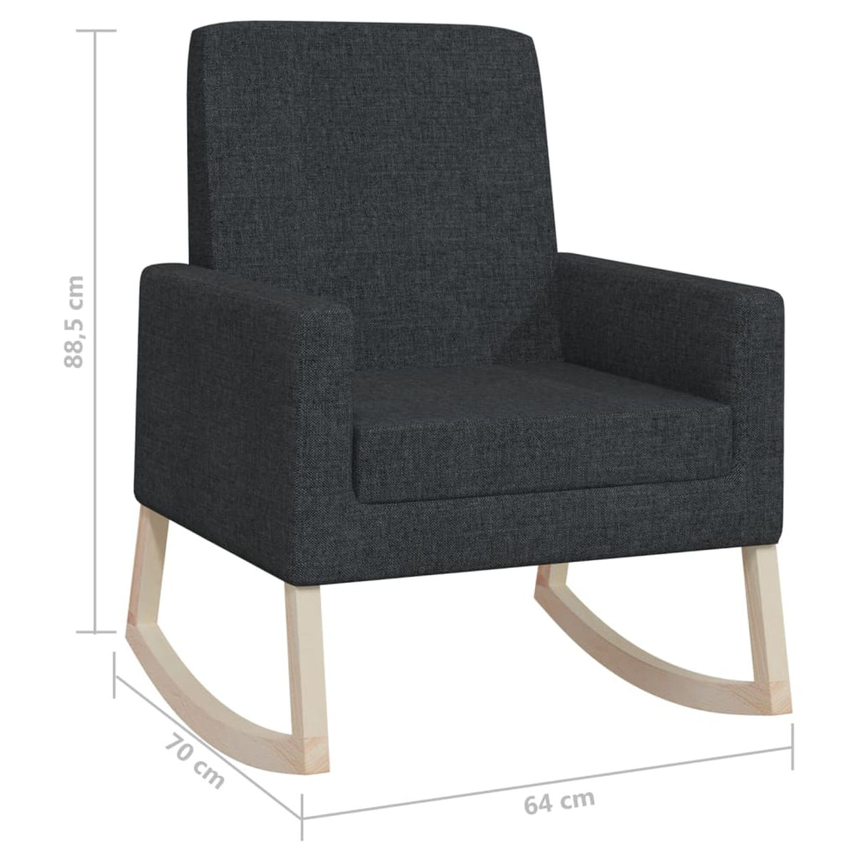 Chaise à bascule minimaliste Bascova Noir - vue 8