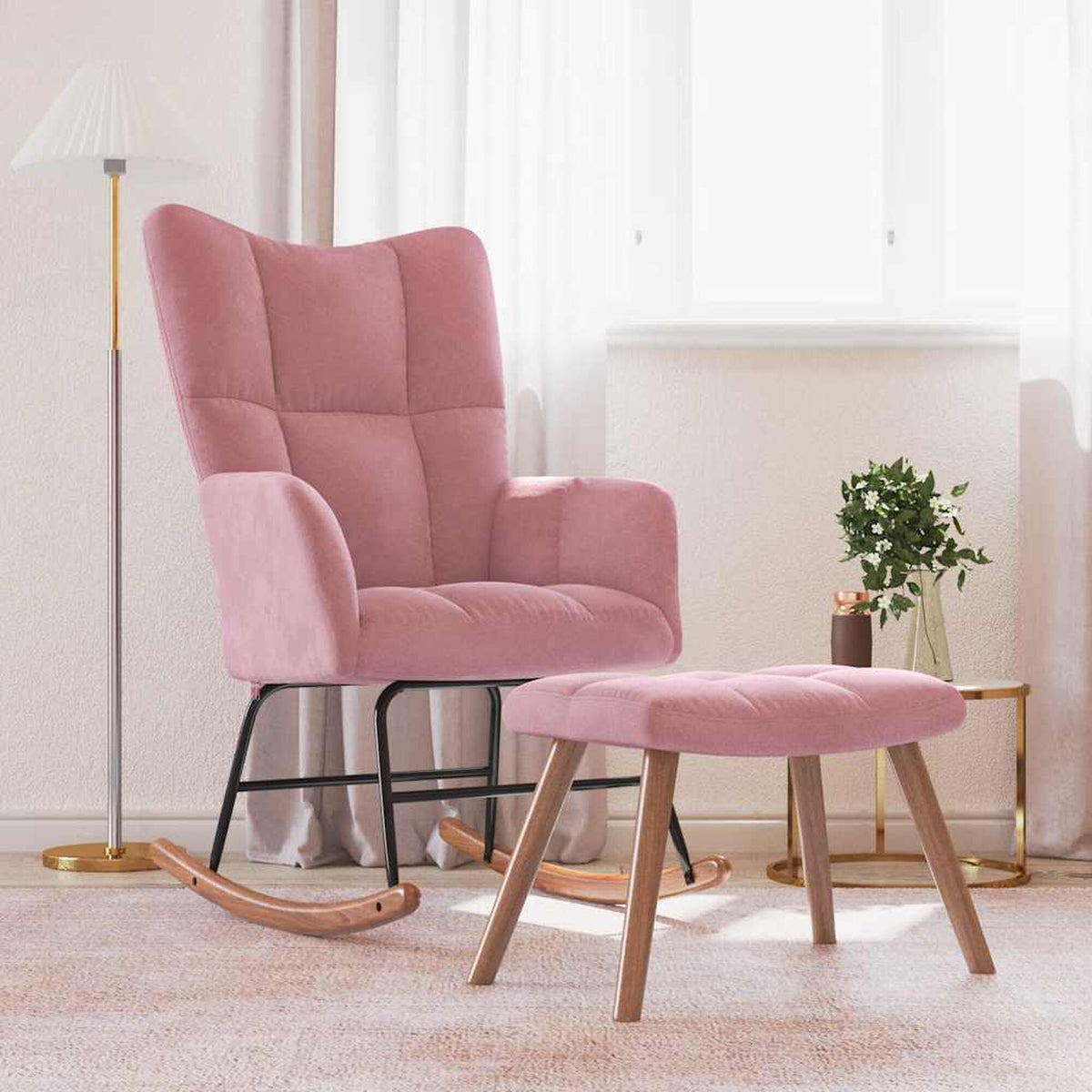 Fauteuil à bascule Bascova Rose avec repose-pieds - vue 3