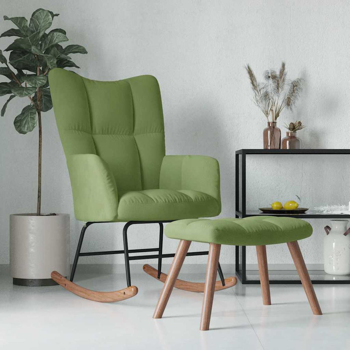Fauteuil à bascule Bascova Vert avec repose-pieds - vue 3